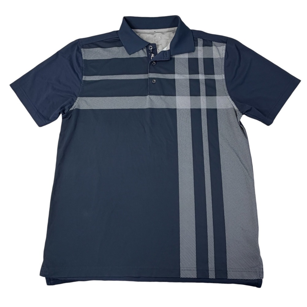 Bobby Jones Mens X-H2O Performance Golf Polo Shirt Navy Blue Plaid Size M Active